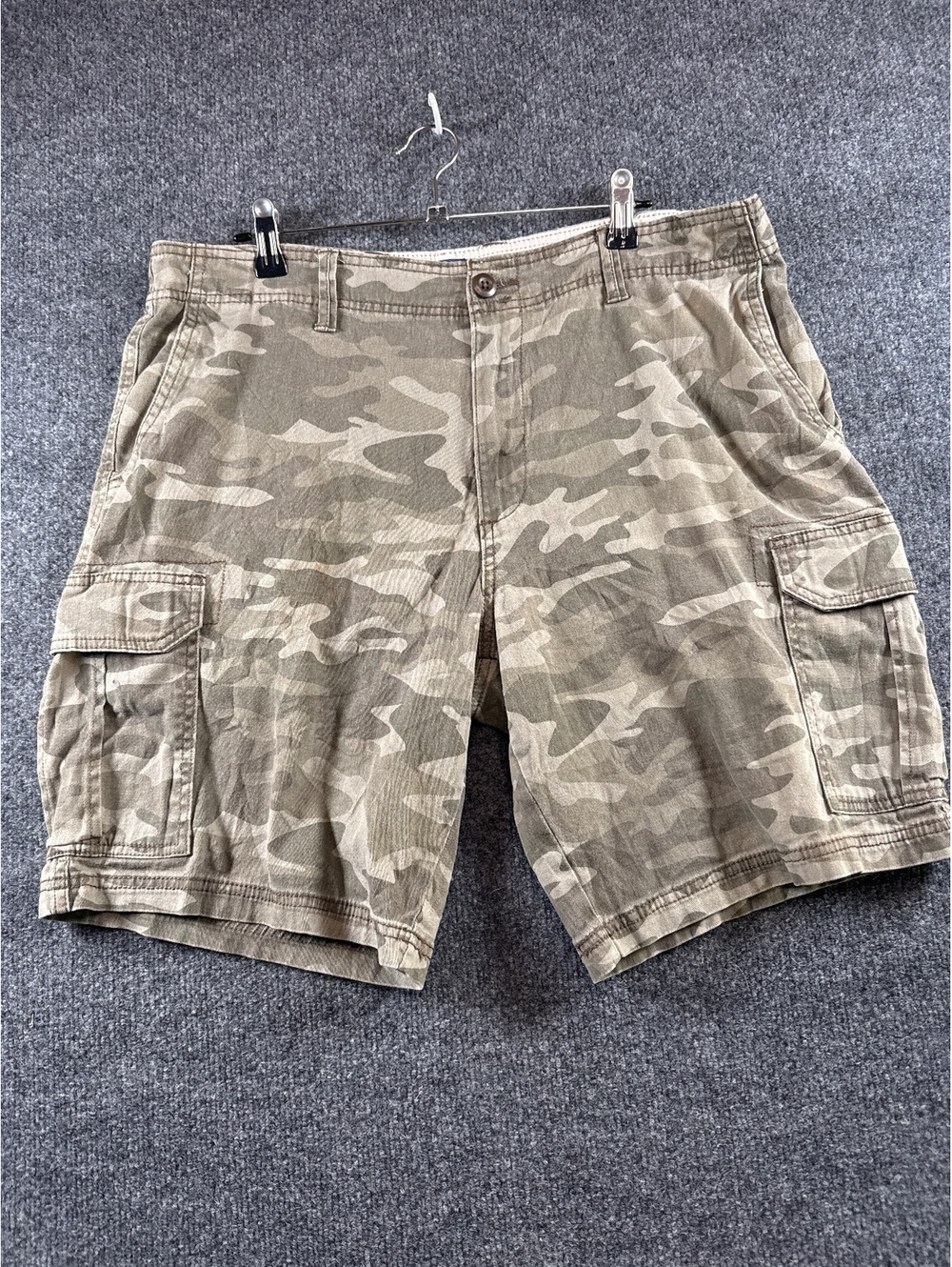 George Mens 34 Camo Cargo Shorts Khaki Green Camouflage Utility Outdoors